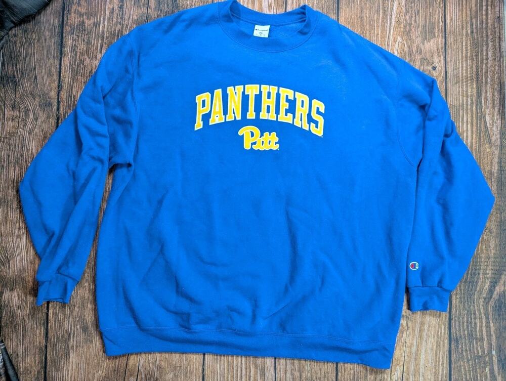 Pittsburgh Pitt Panthers Champion NCAA Sweatshirt Blue Size 3XL